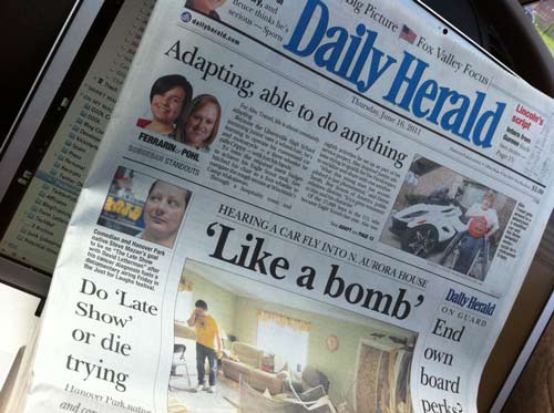 Daily herald dying to do letterman front page chicago