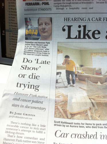 Daily herald dying to do letterman front page column chicago